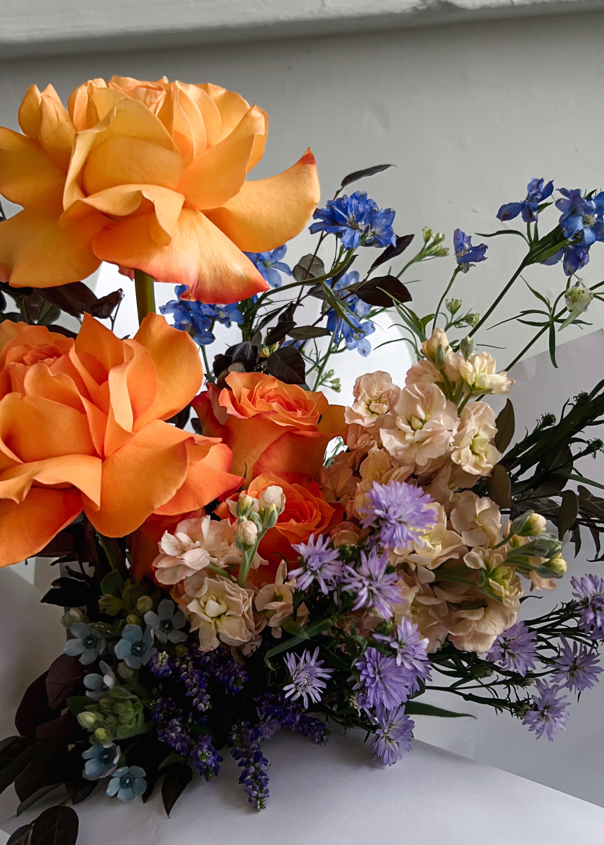 orange rose flower delivery in singapore close up