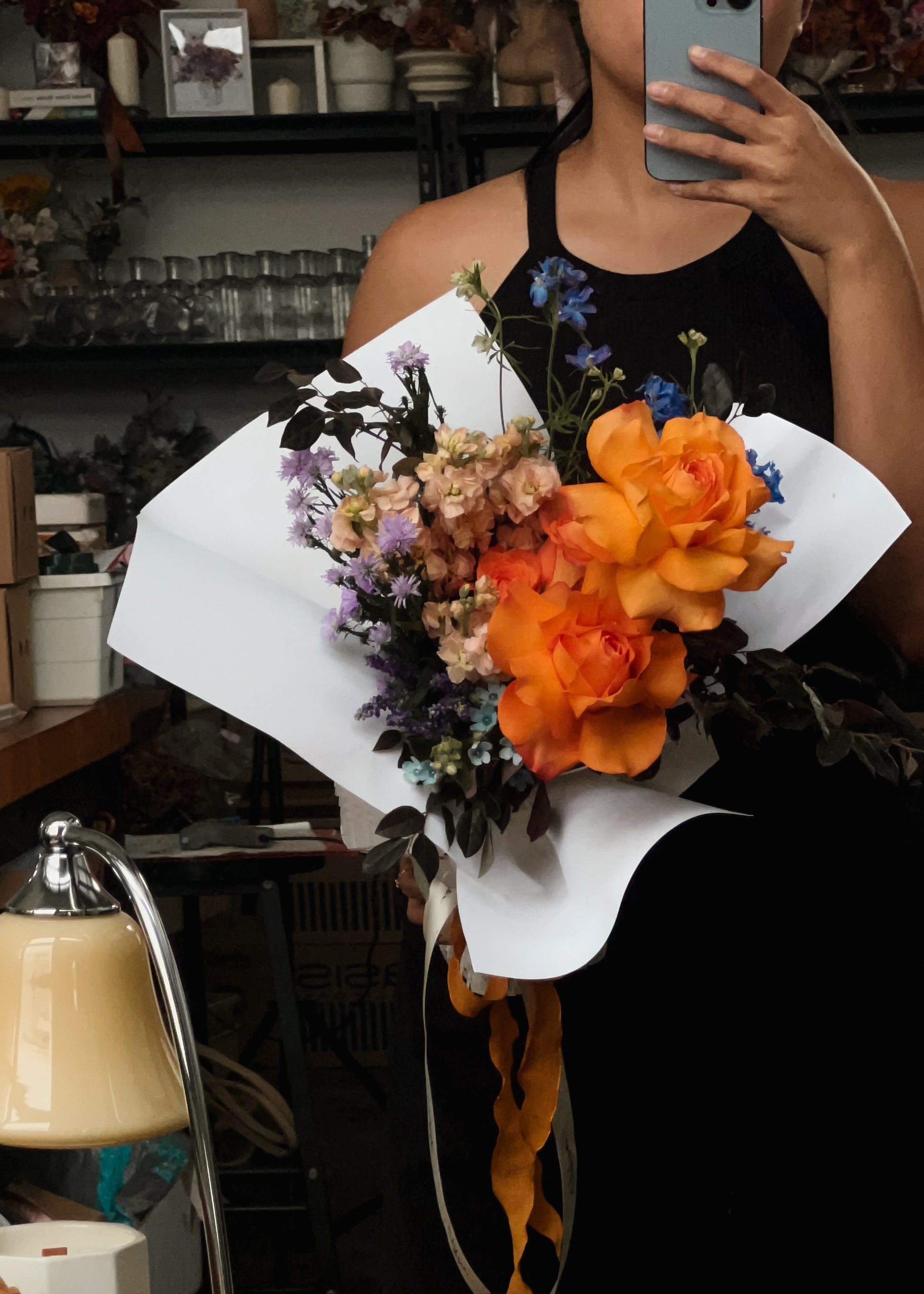 orange rose flower delivery in singapore detail